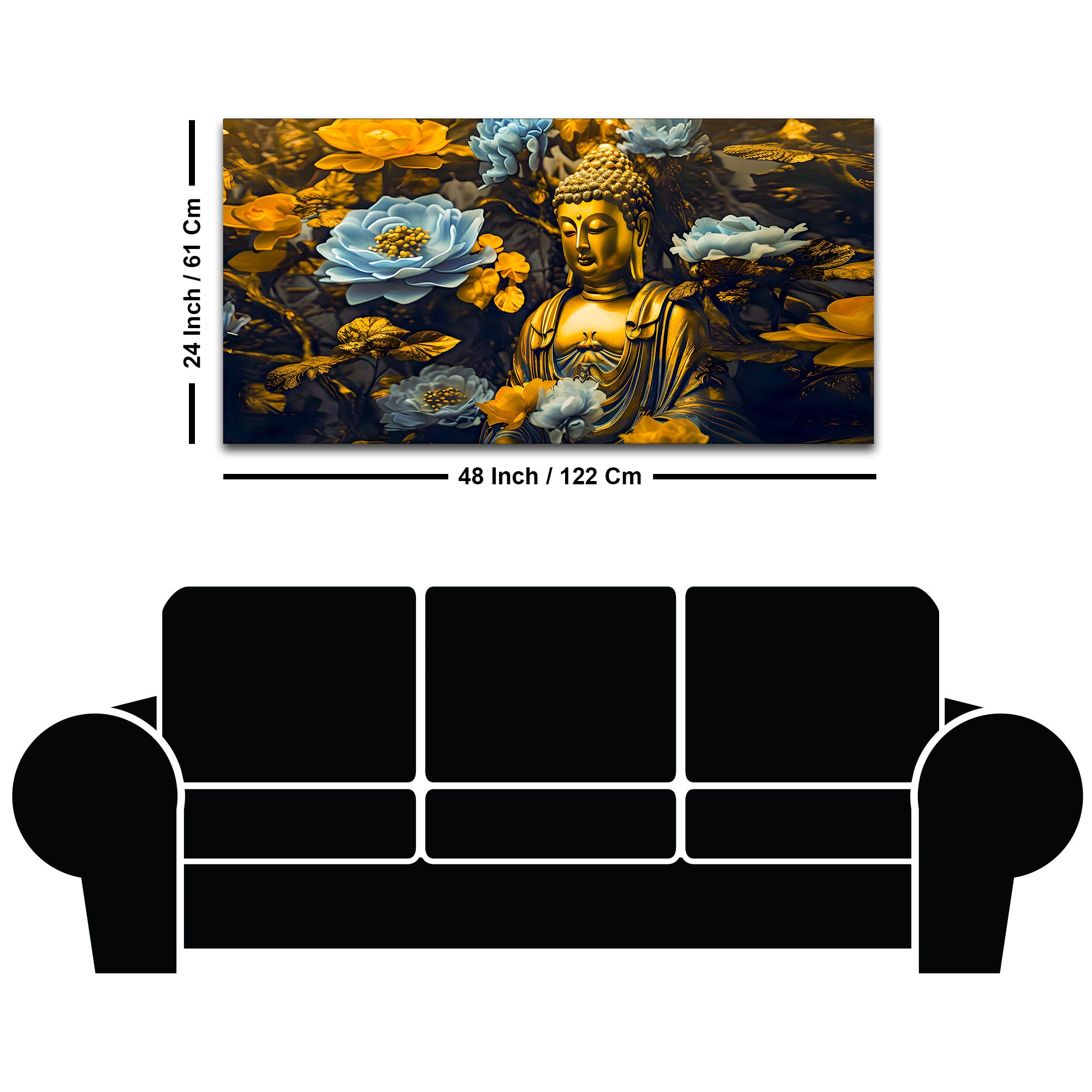 Gautam Buddha Wall Painting for Premium Living Room Décor
