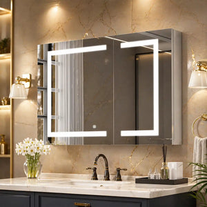 geometric-led-light-mirror-cabinet-with-soft-close-doors