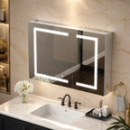Geometric LED Light Mirror Cabinet with Soft Close Doors