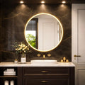 Gervon Round Medicine Cabinet Golden Wall Mounted Mirror