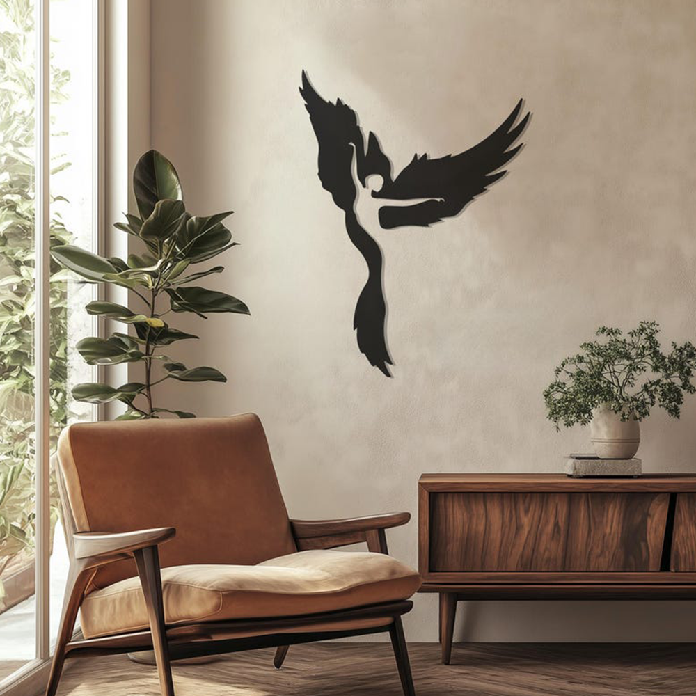 Girl Dancing inside the Eagle Metal Wall Art Decor