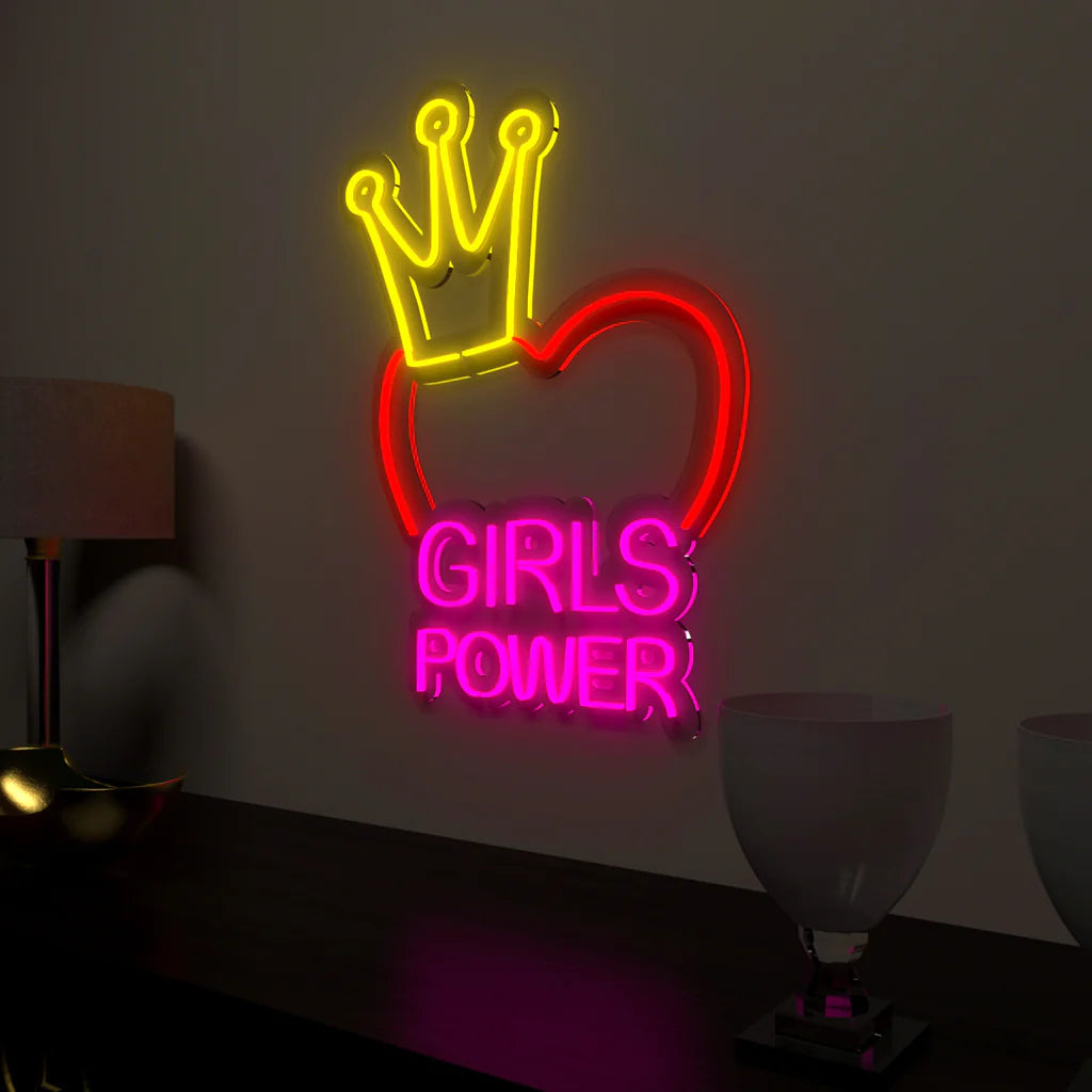 Girls Power Text Neon LED Light