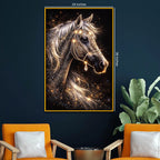 Glamorous Horse Wall Art Metal Floating Frame Crystal Wall Painting