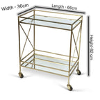 Glamorous Two-Tier Gold Bar Cart Drinks Trolley