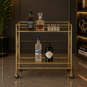 glamorous-two-tier-gold-bar-cart-drinks-trolley