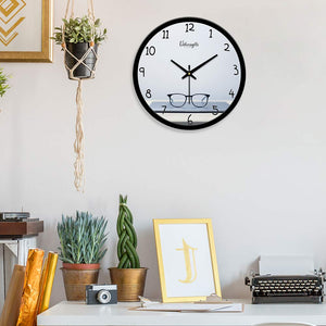 Glasses on Book Designer Wall Clock