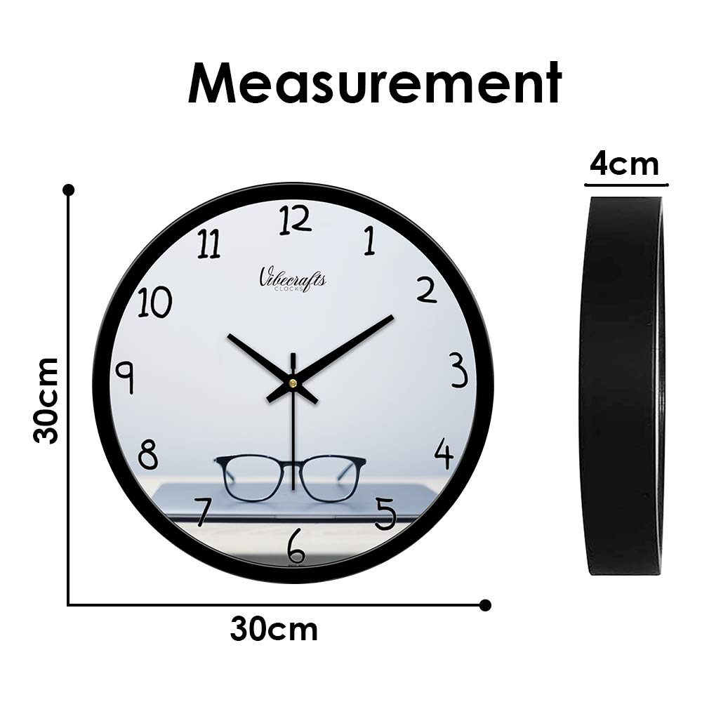 Glasses on Book Designer Wall Clock