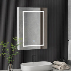 Glendine Compact Frameless Bathroom Mirror Cabinet with LED