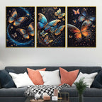 glittery-cosmic-butterfly-in-galaxy-metal-floating-frame-crystal-wall-painting-set-of-3