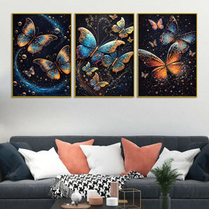 glittery-cosmic-butterfly-in-galaxy-metal-floating-frame-crystal-wall-painting-set-of-3