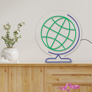 Globe on Stand Neon Sign LED Light