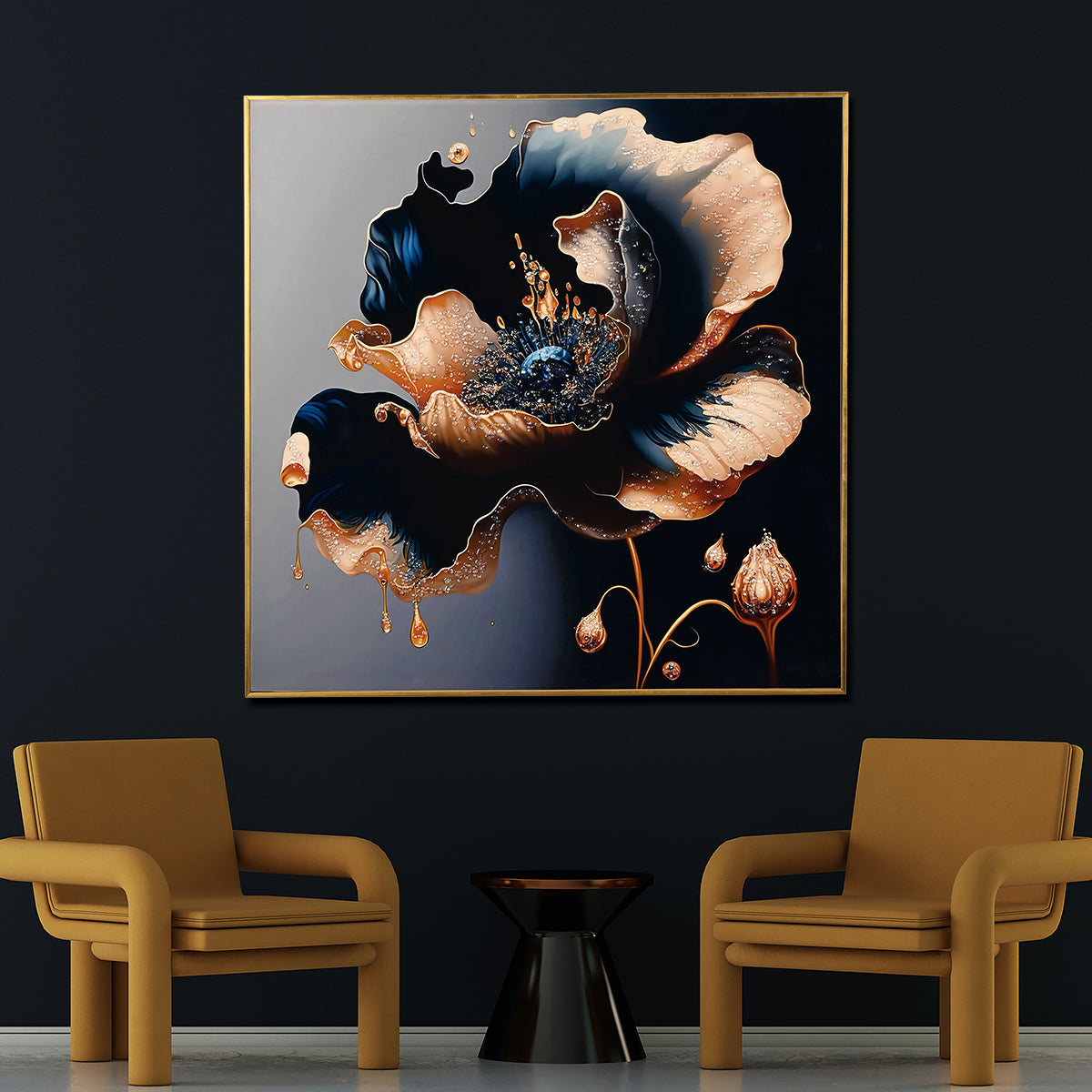 Gloriosa Pearl Framed Crystal Glass Painting