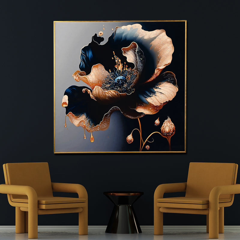 Gloriosa Pearl Framed Crystal Glass Painting