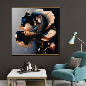 Gloriosa Pearl Framed Crystal Glass Painting