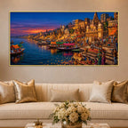 Glorious Banaras Riverside Celebration Painting for Home Decor