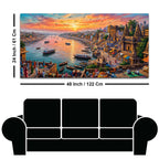 Glorious Kashi Temple Riverside Painting for Entryway Décor