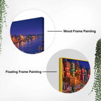 Glowing Kashi Ghats Night Canvas Wall Art Painting