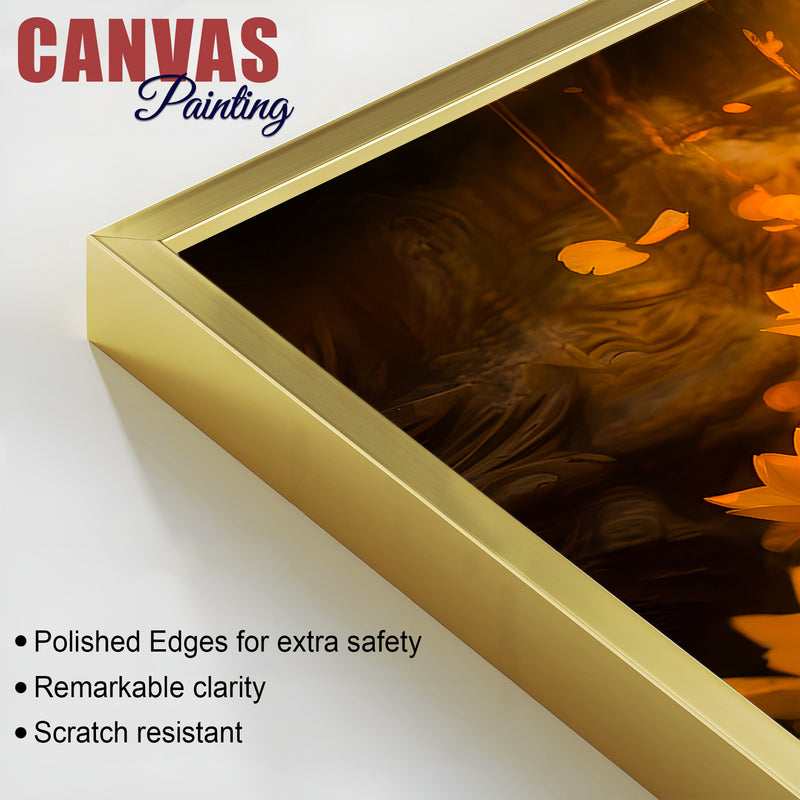 Glowing Lotus Buddha Canvas Painting