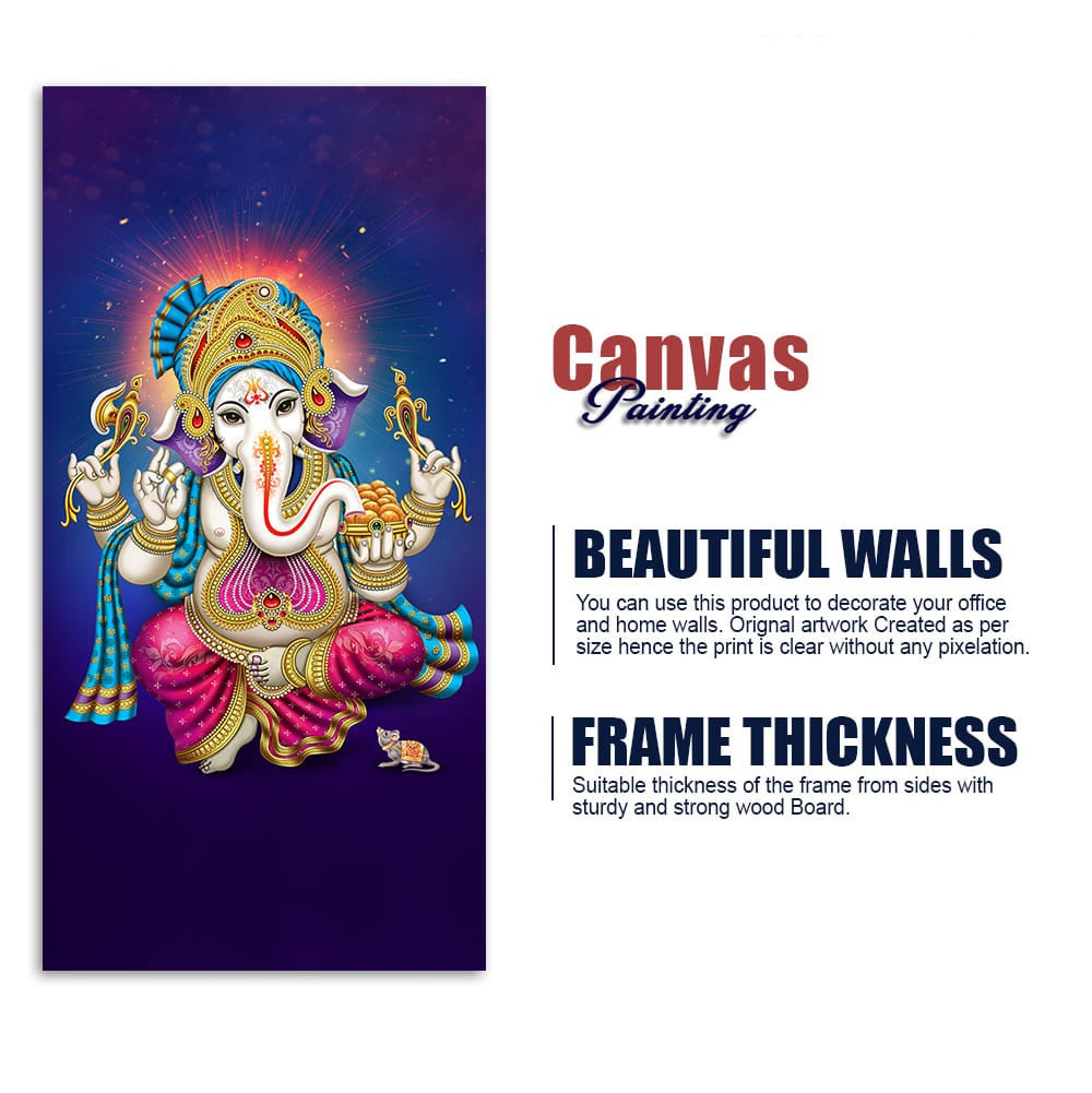 God Ganesh Spiritual Premium Canvas Wall Painting