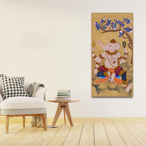 God Ganesha Thai Style Art Canvas Wall Painting