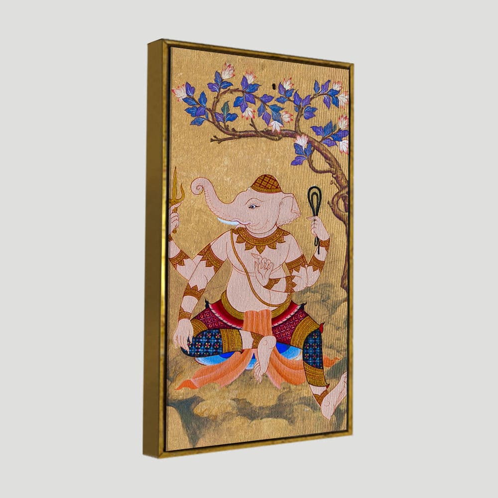 God Ganesha Thai Style Art Canvas Wall Painting