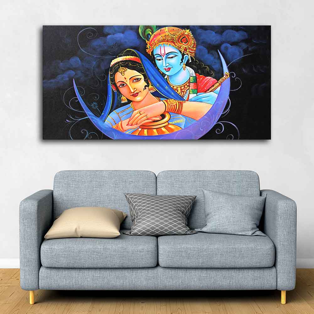 God Radha Krishna Canvas Wall Painting