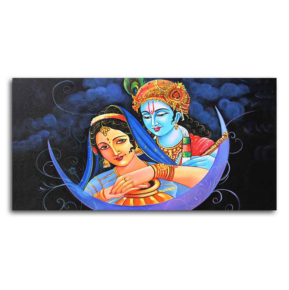 God Radha Krishna Canvas Wall Painting