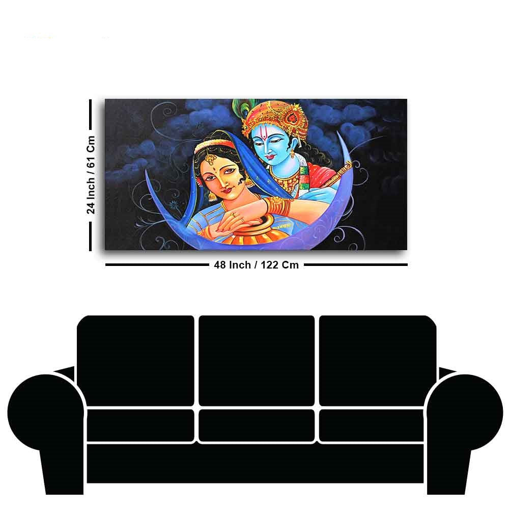 God Radha Krishna Canvas Wall Painting