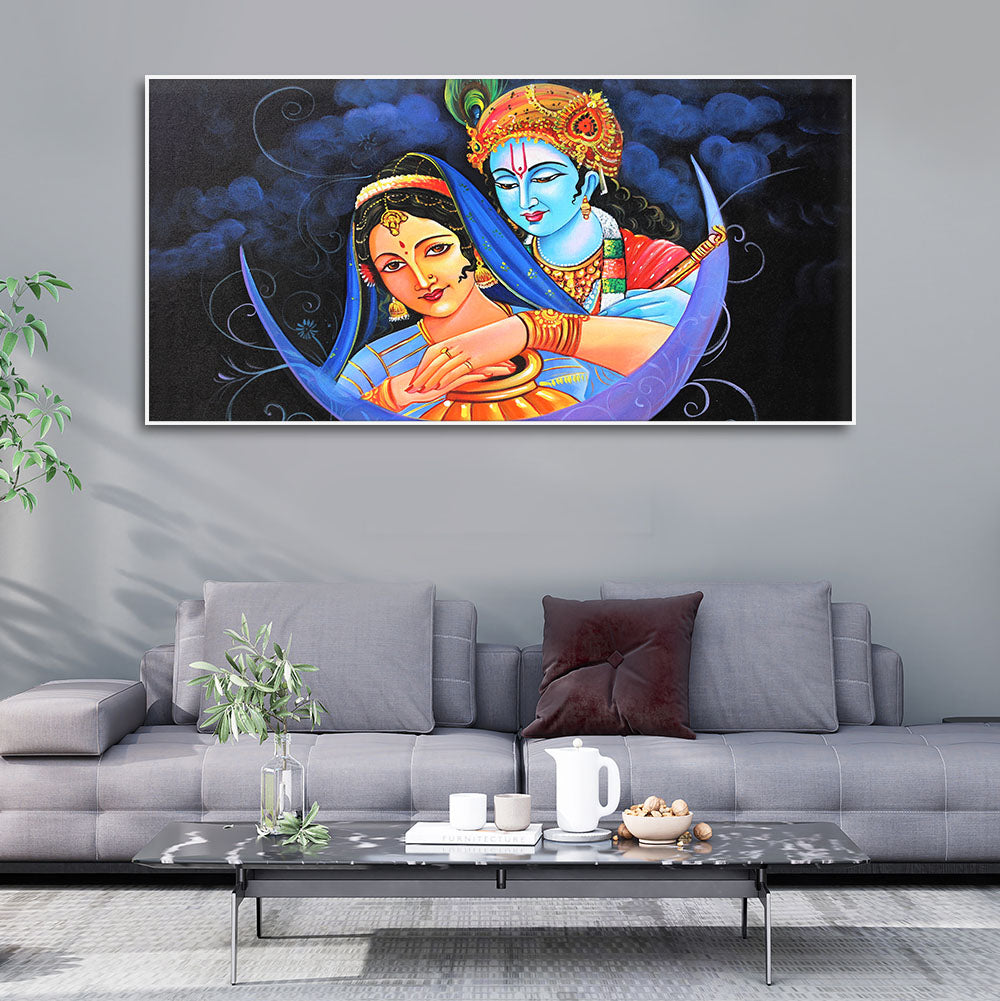 God Radha Krishna Canvas Wall Painting