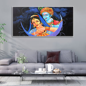 God Radha Krishna Canvas Wall Painting