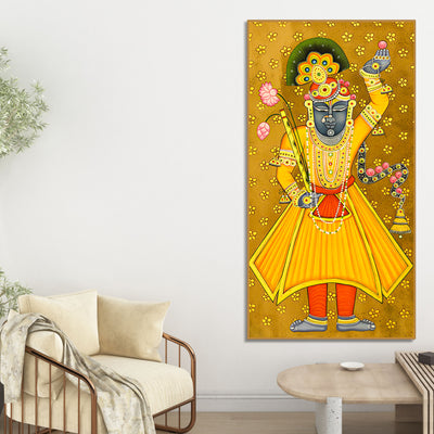 God Shrinath Ji Canvas Painting | Devotional Indian Wall Decor Art