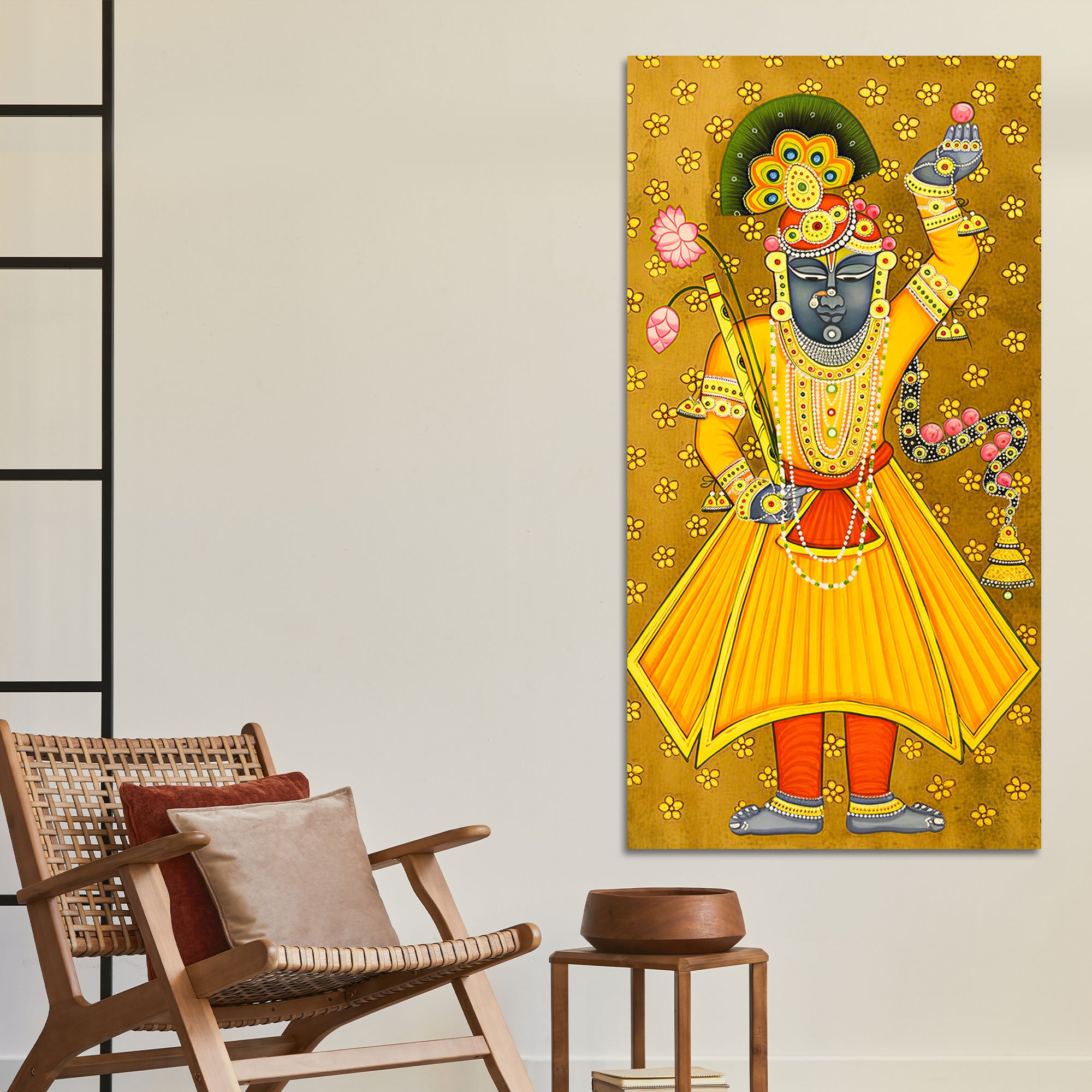 God Shrinath Ji Canvas Painting | Devotional Indian Wall Decor Art