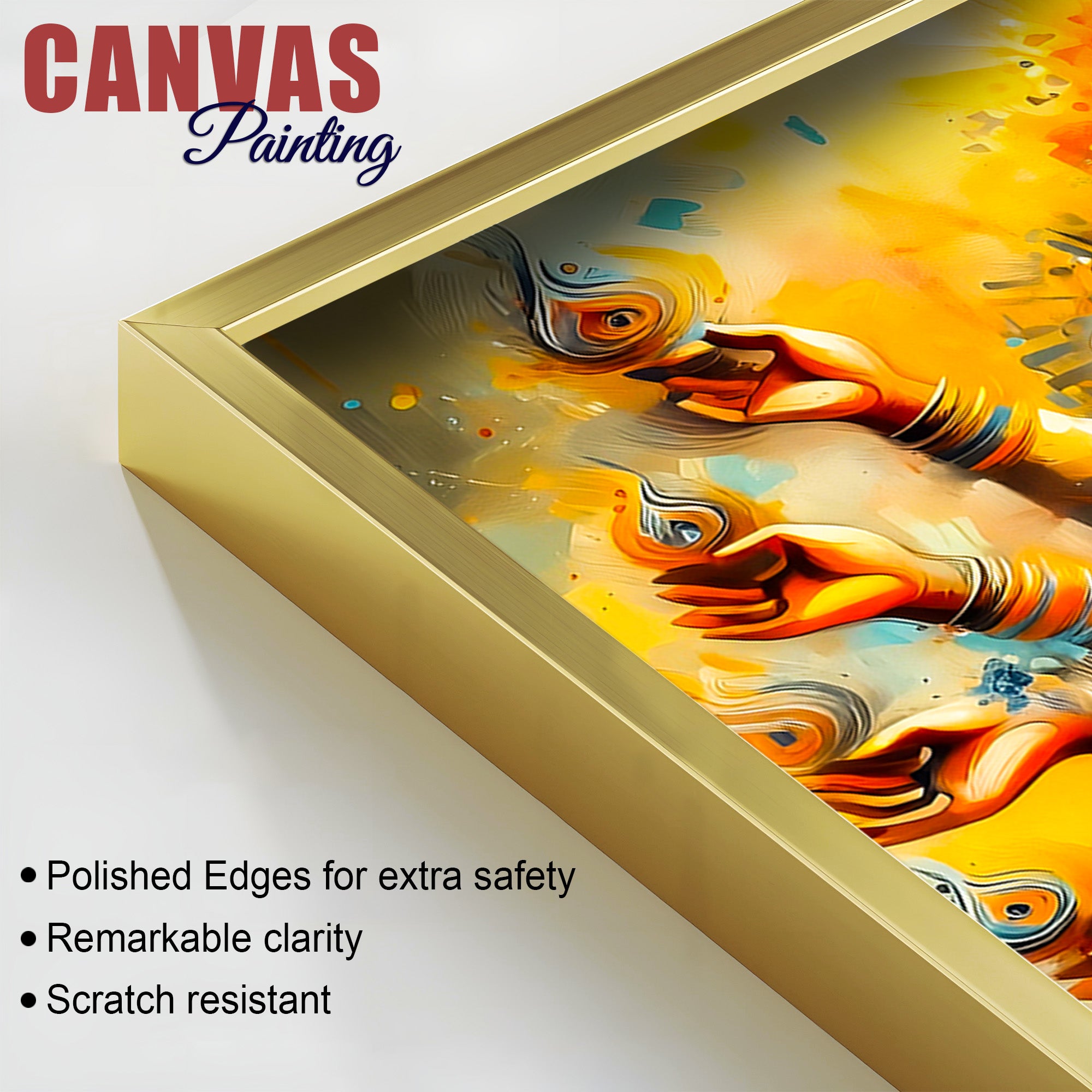 Goddess Durga Vibrant Abstract Art Canvas Wall Painting