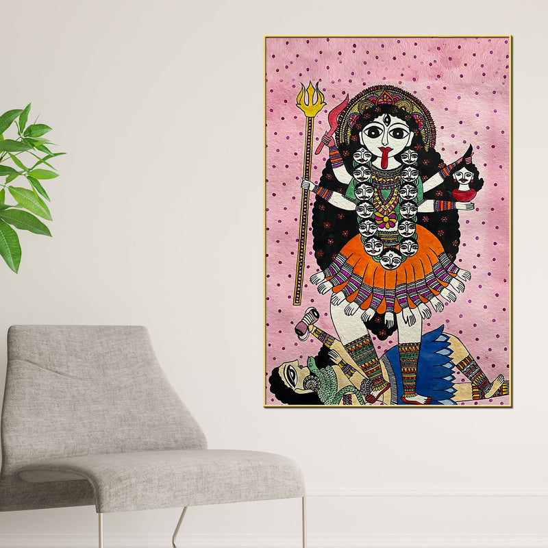 goddess-kali-madhubani-style-canvas-wall-painting