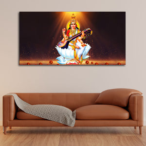 Goddess Sarasvati Modern Canvas Wall Painting