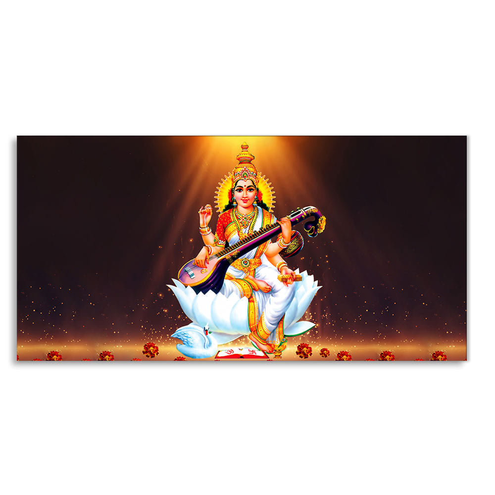 Goddess Sarasvati Modern Canvas Wall Painting