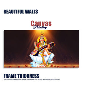 Goddess Sarasvati Modern Canvas Wall Painting