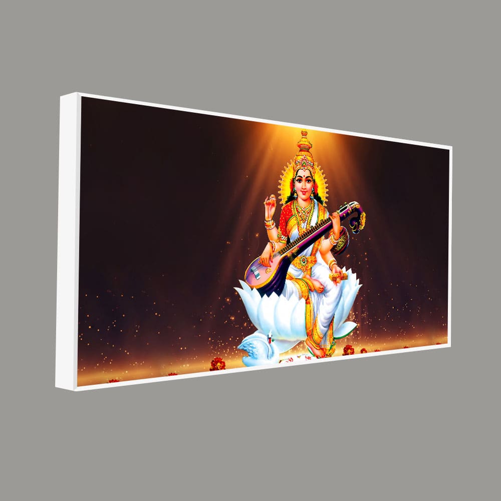 Goddess Sarasvati Modern Canvas Wall Painting