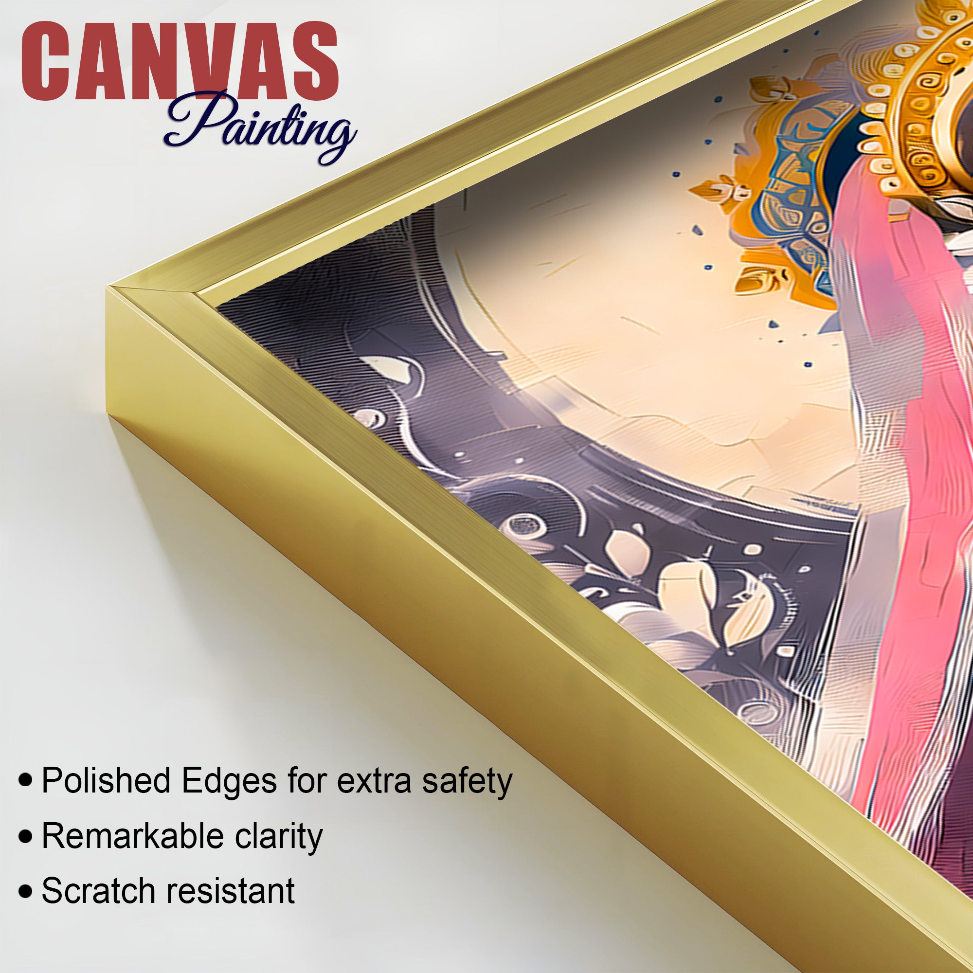 Goddess Saraswati with Swan Canvas Wall Painting