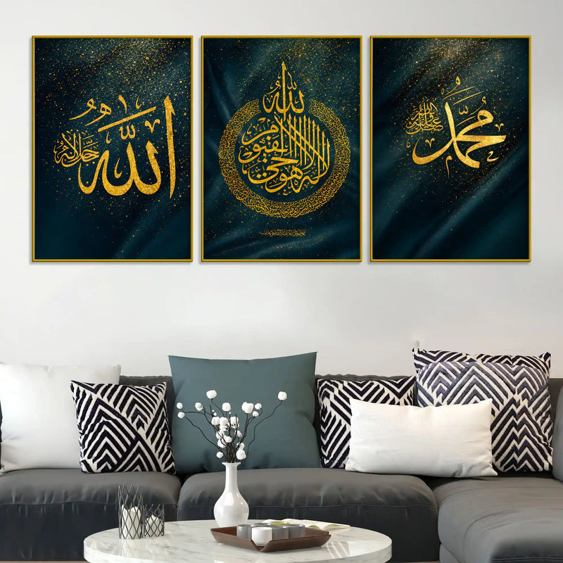 gold-allah-and-muhammad-calligraphy-floating-frame-crystal-wall-painting-set-of-3