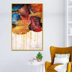 Gold Drip Abstract Art Floating Frame Crystal Wall Painting