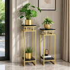 Gold Marble Plant Stand Set of 2