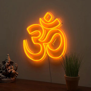 Gold OM Sign Warm Neon Light