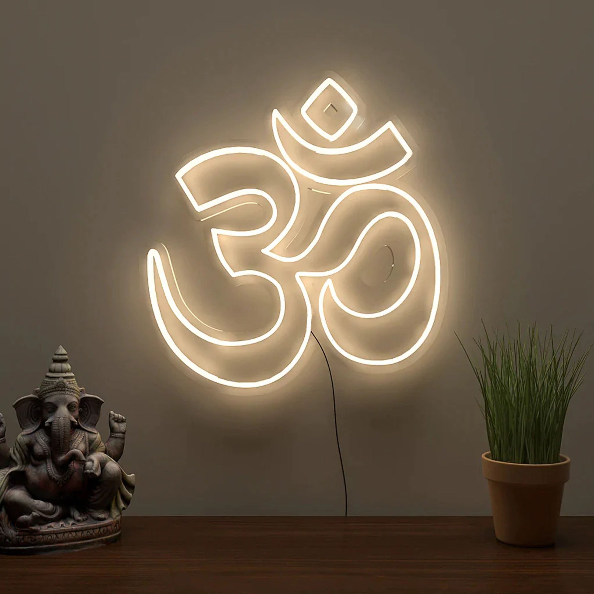 Gold OM Sign Warm Neon Light