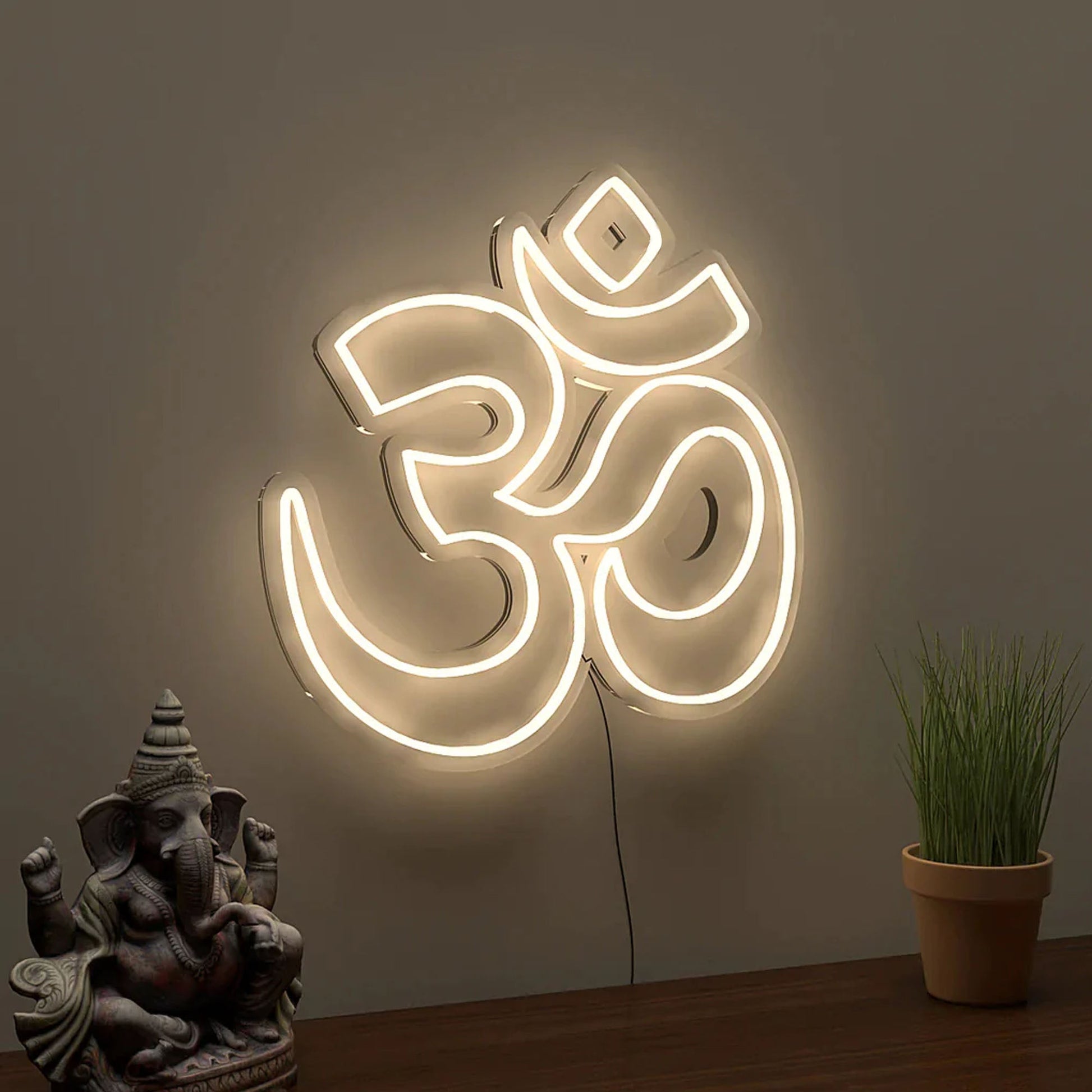 Gold OM Sign Warm Neon Light