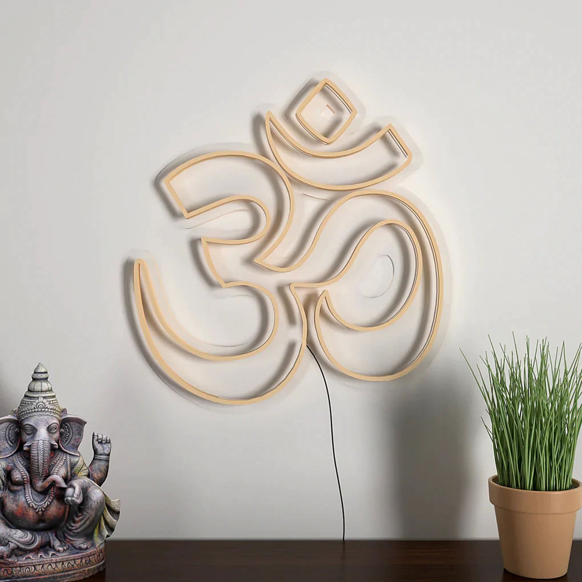 Gold OM Sign Warm Neon Light