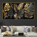 Gold Texture Leaf Crystal Glass Painting for Stylish Home Décor