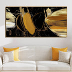 Golden Abstract Texture Canvas Art Wooden Wall Painting
