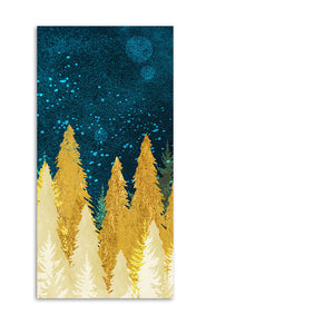 Golden Abstract Tree Premium Canvas Wall Painting