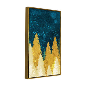 Golden Abstract Tree Premium Canvas Wall Painting